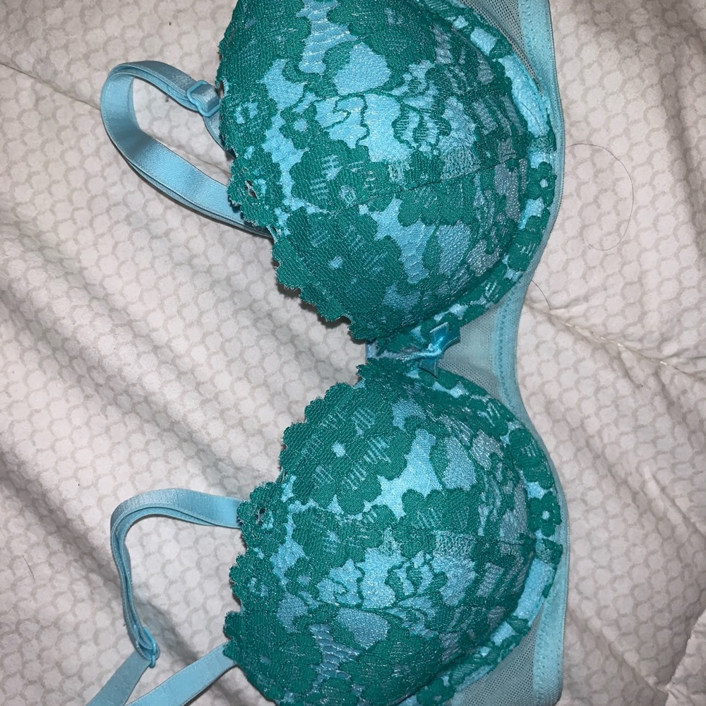 Blue & Green Lacy VS Bra
